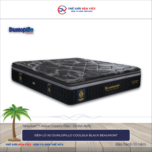 Đệm lò xo Dunlopillo CoolSilk BLACK Beaumont